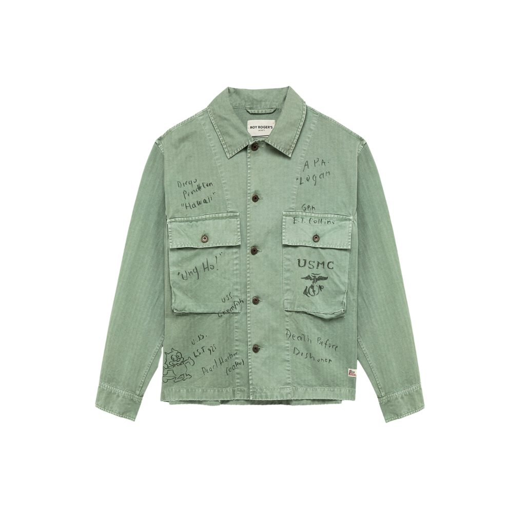 Camicia Fatigue Herringbone Hand Paint