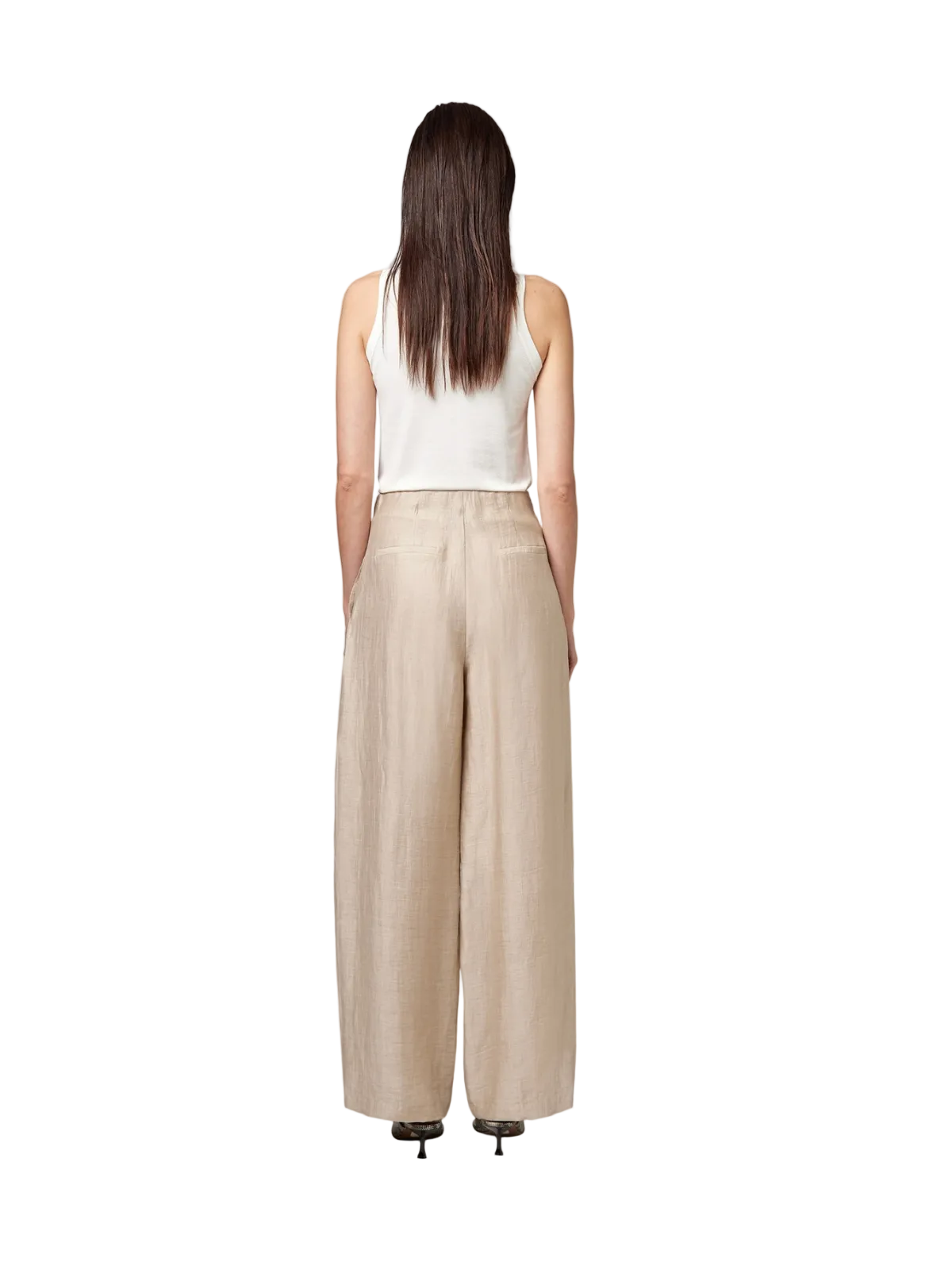 Pantalone con pince aperta