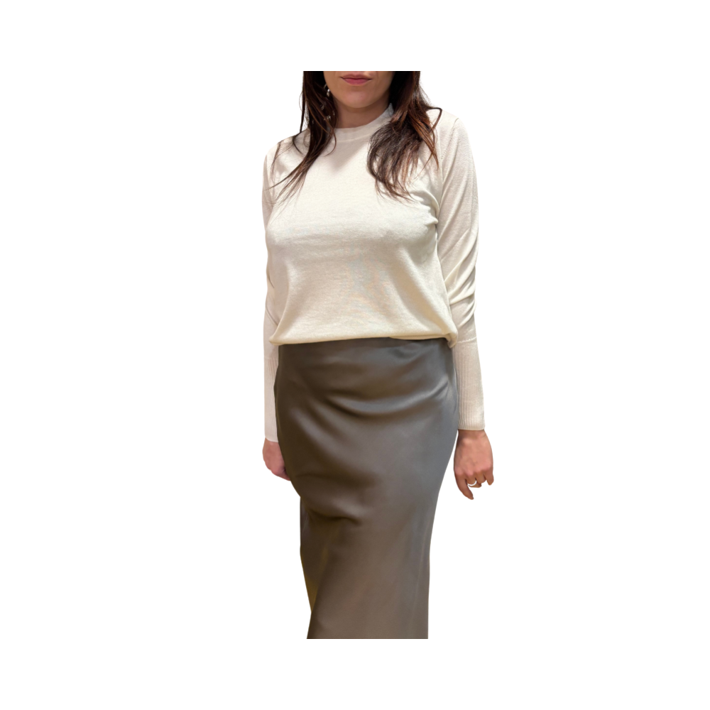 Girocollo in seta e cashmere