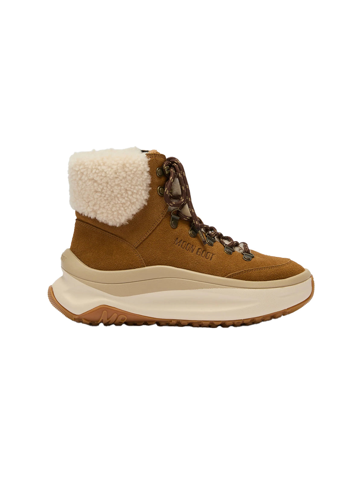 SNEAKER MOON247 CITY MID BEIGE IN SHEARLING