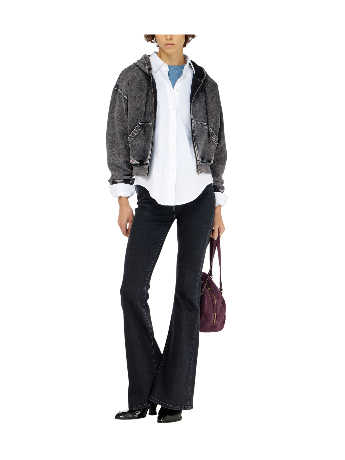 F-ELYCY-AA2 FELPA IN COTONE EFFETTO DENIM