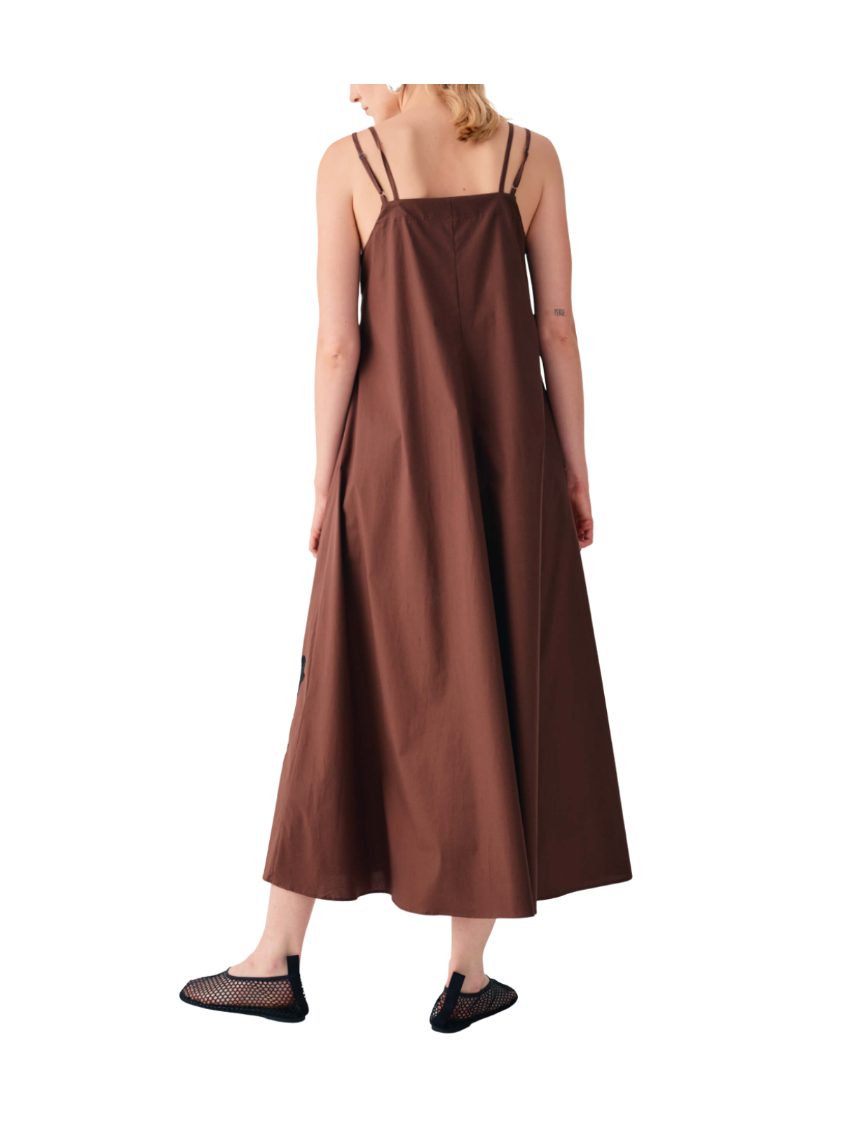 Abito a teli svasato con pizzo