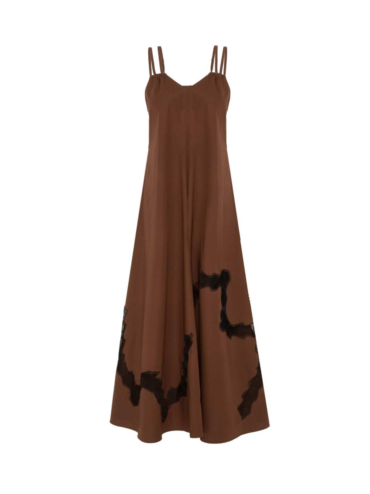 Abito a teli svasato con pizzo