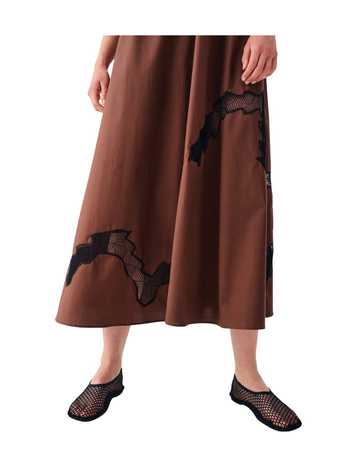 Abito a teli svasato con pizzo