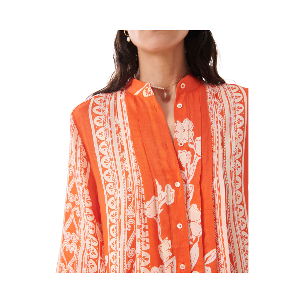 Abito chemisier in lino stampato