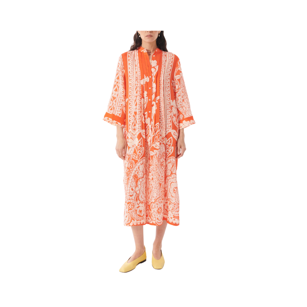 Abito chemisier in lino stampato