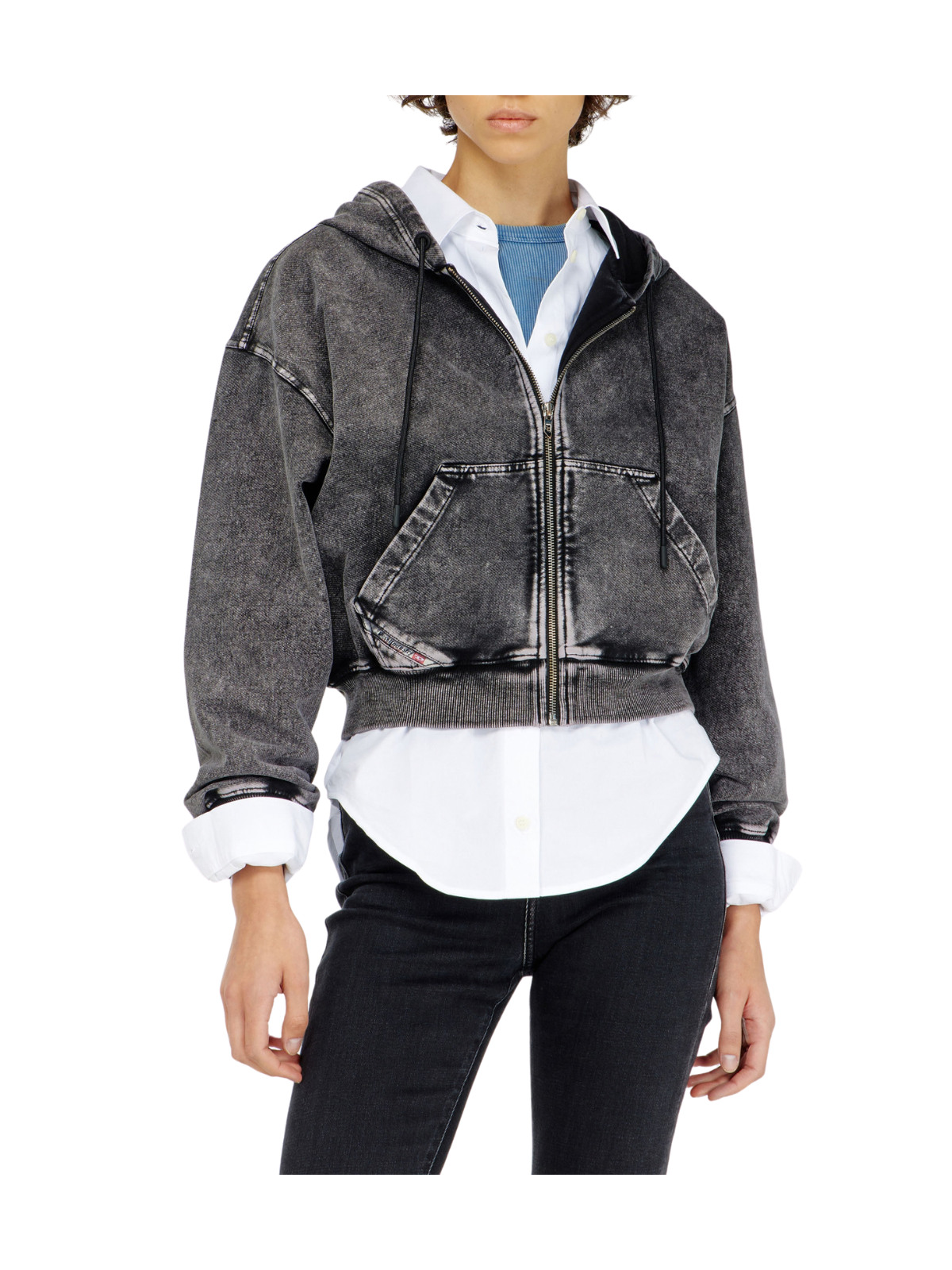 F-ELYCY-AA2 FELPA IN COTONE EFFETTO DENIM
