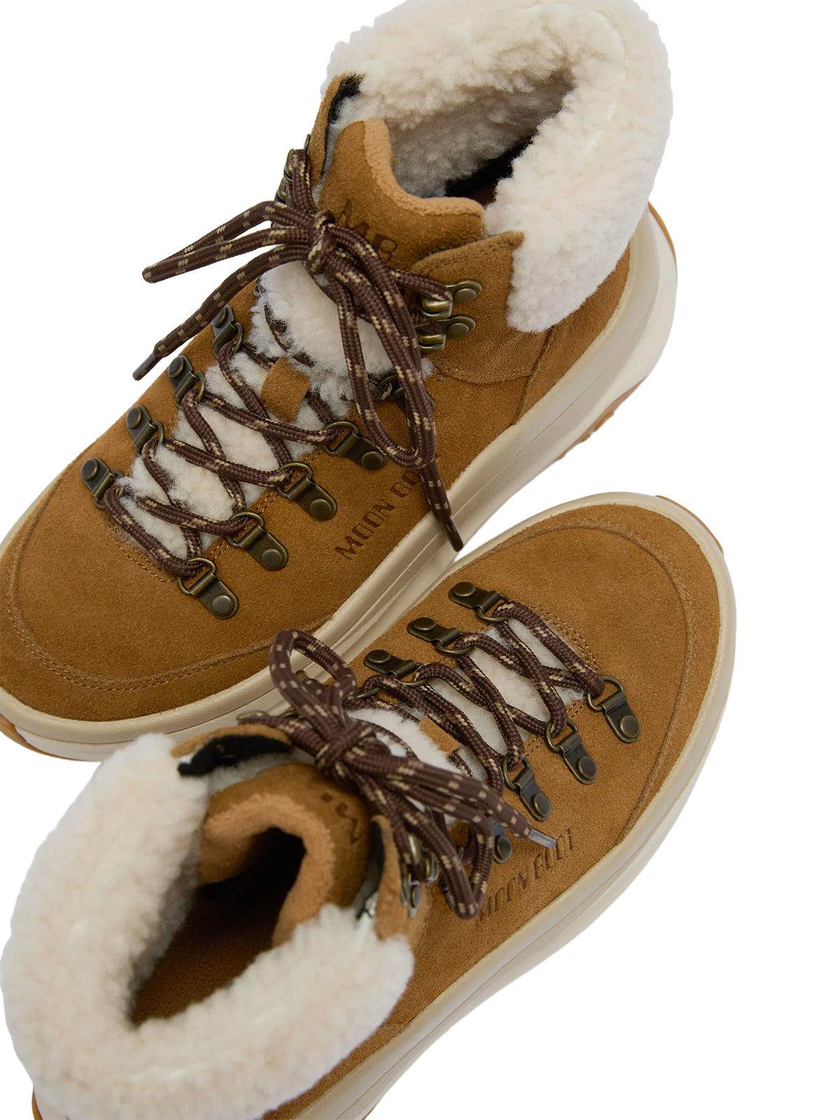 SNEAKER MOON247 CITY MID BEIGE IN SHEARLING