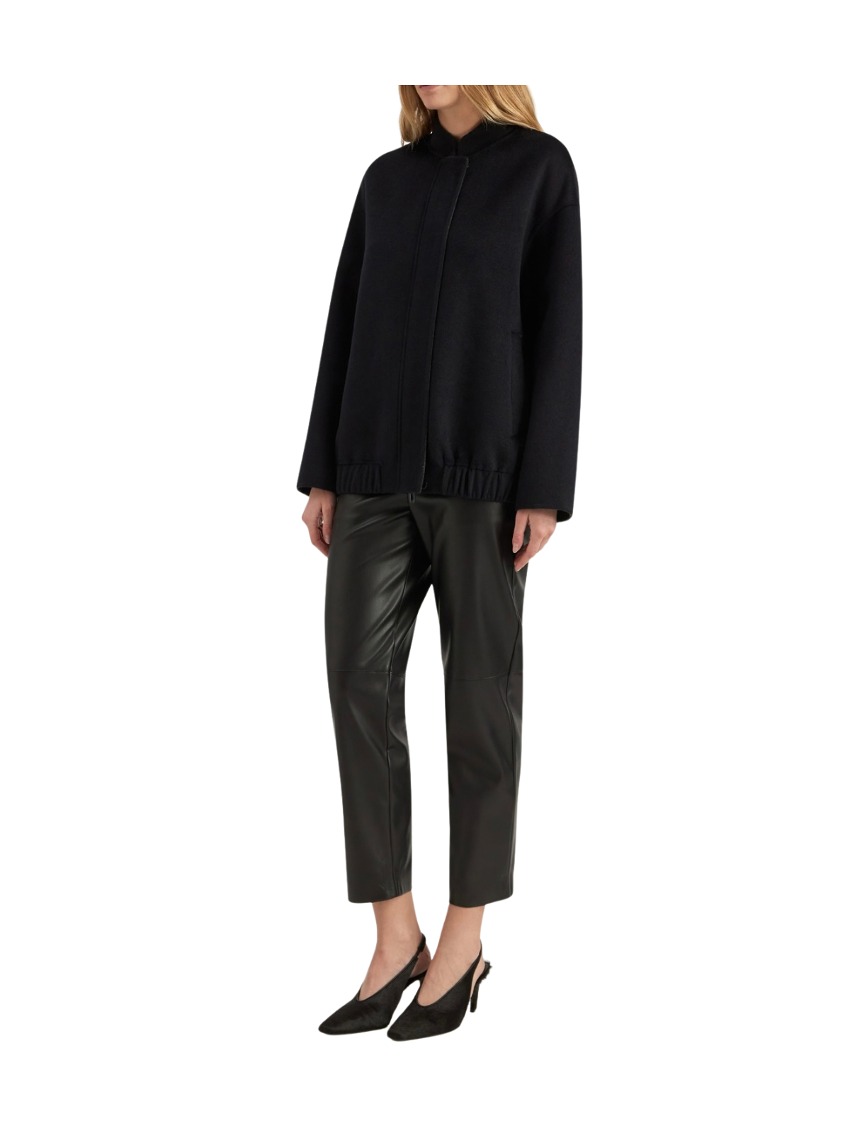 UNGEFÜTTERTE BOMBERJACKE AUS WOLLMISCHGEWEBE