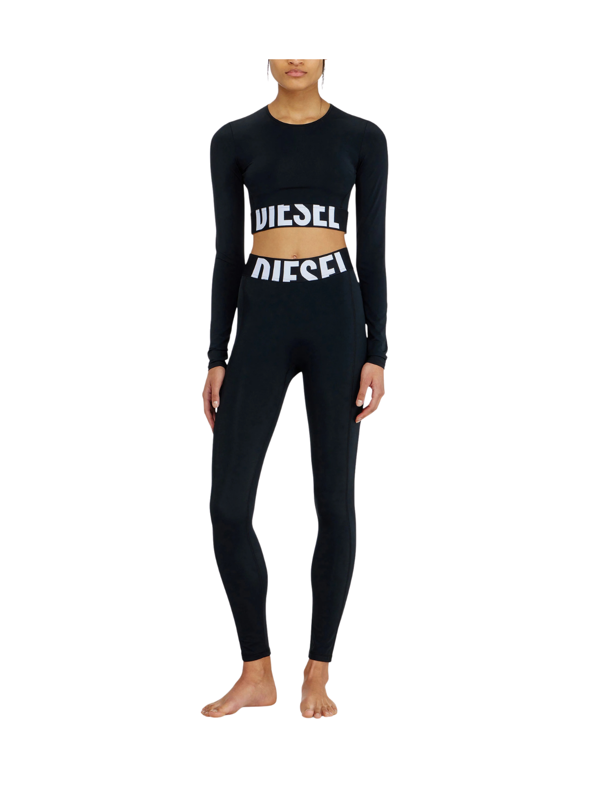 ADELINE-D-POP LEGGINGS IN MICROFIBRA CON LOGO TAGLIATO