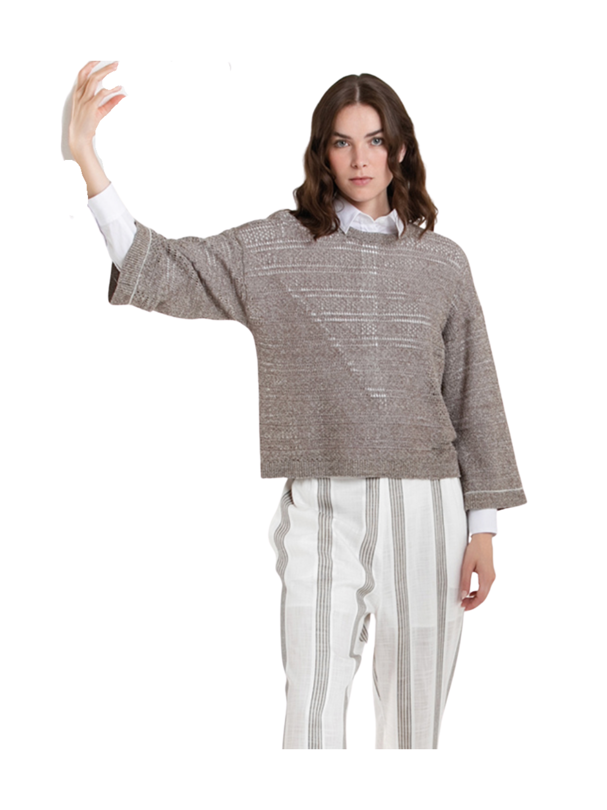 Maglia in lino e cotone