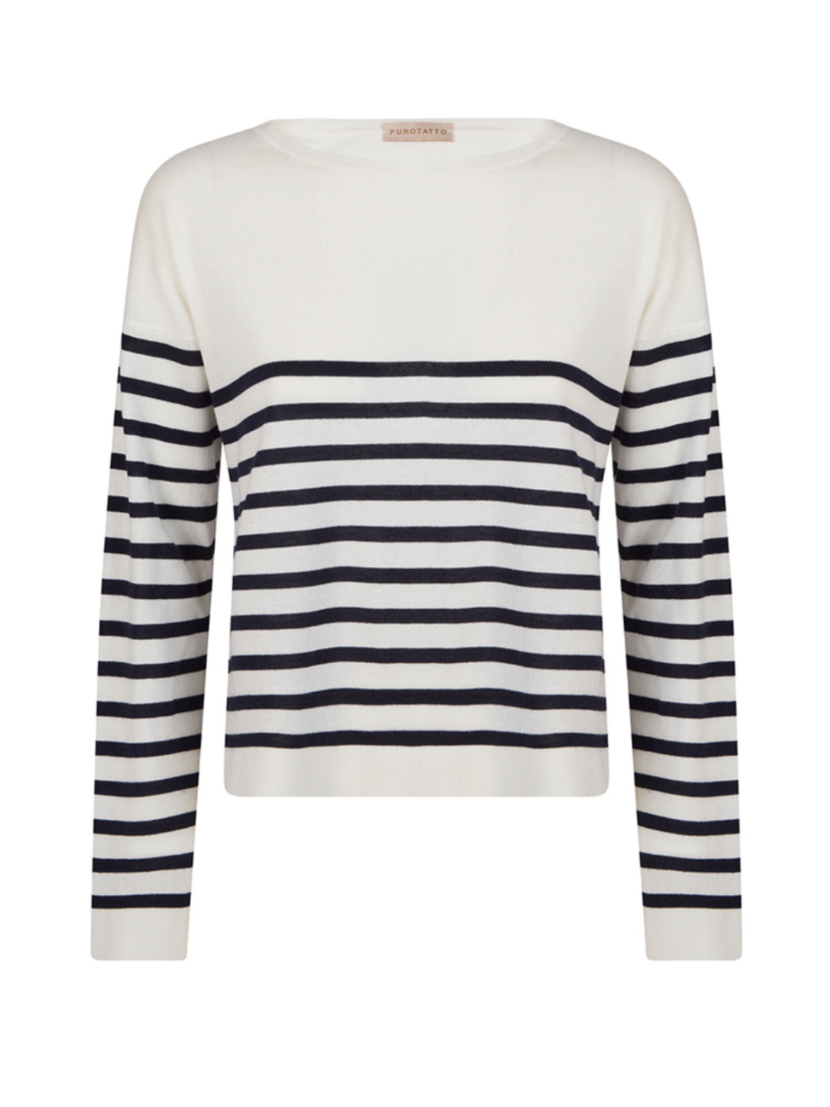 Maglia a righe in seta e cashmere