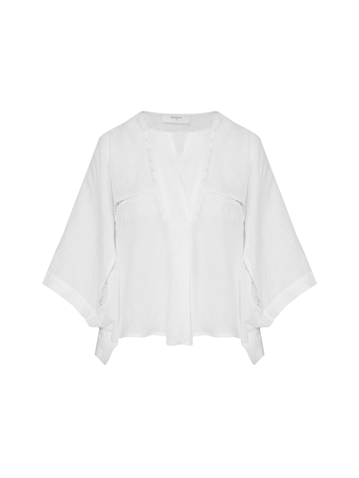 Blusa in lino con pizzi