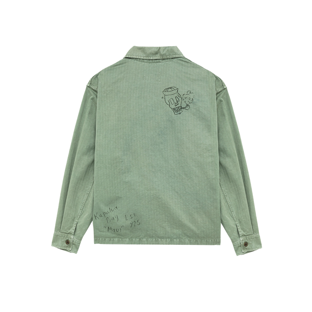 Camicia Fatigue Herringbone Hand Paint