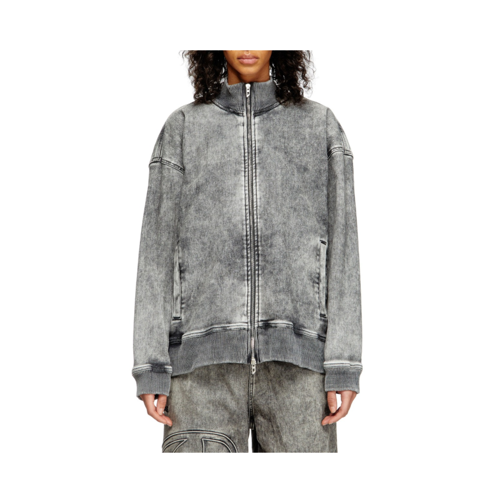 Felpa zip in Track Denim Genderless D-Carly-S-Track