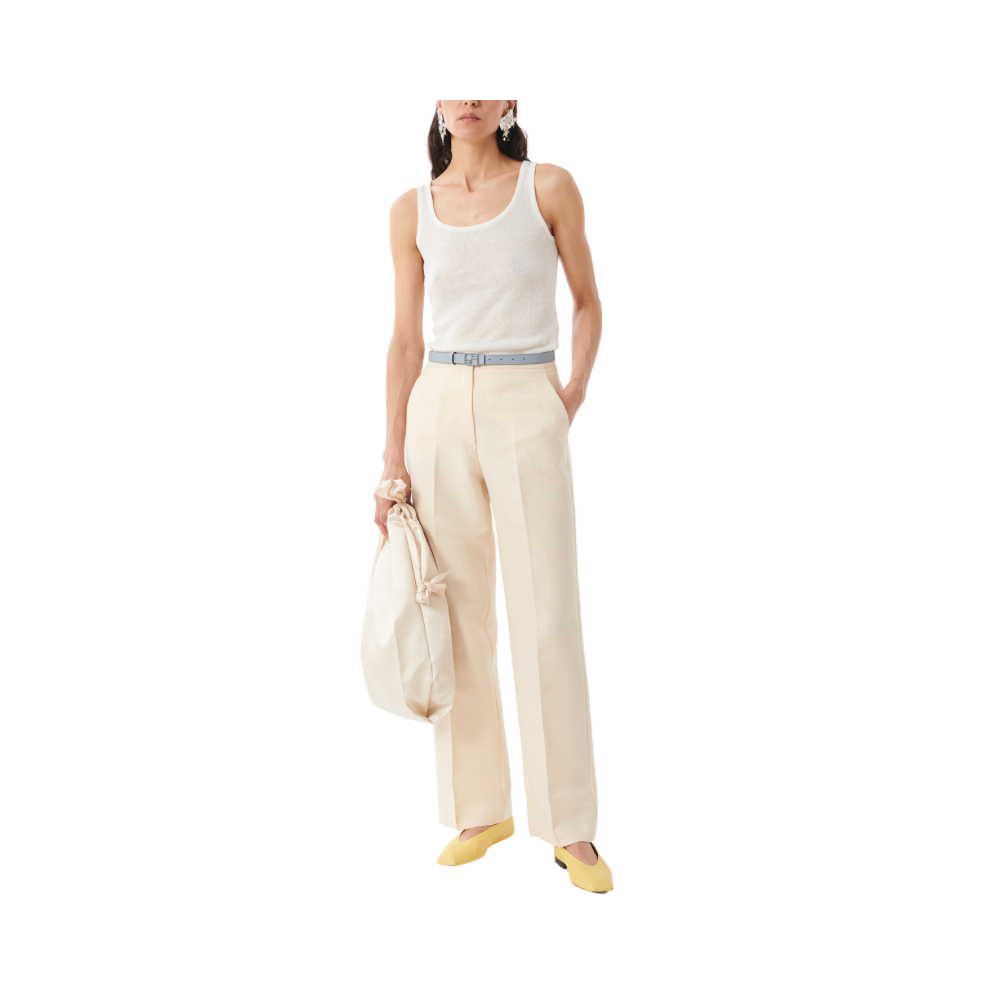 Pantaloni palazzo in lino e cotone