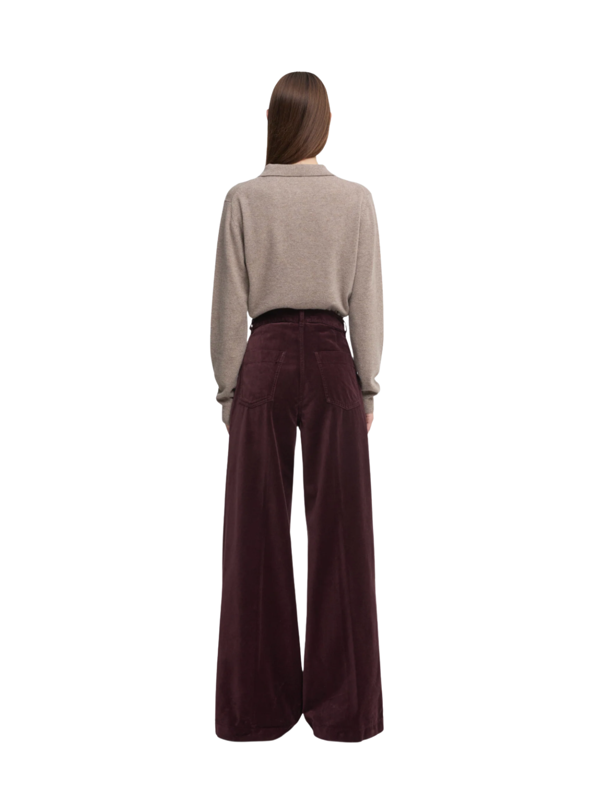 PANTALONE IN VELLUTO LISCIO COTONE TINTO CAPO
