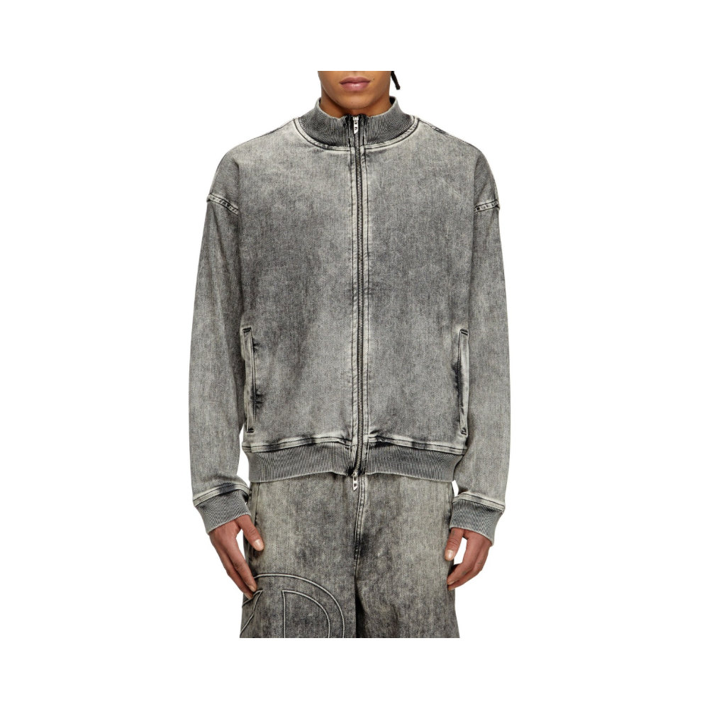 Felpa zip in Track Denim Genderless D-Carly-S-Track