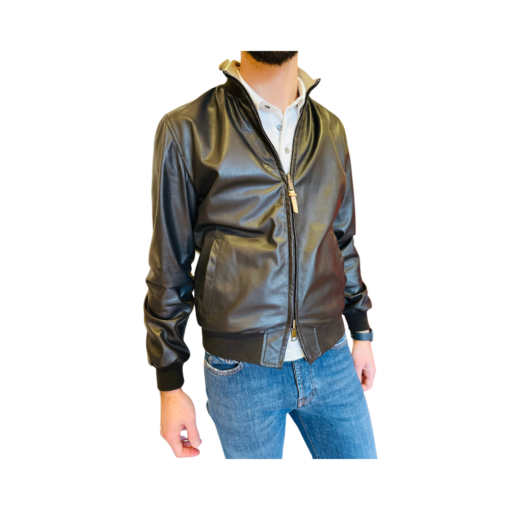 Bomber in pelle reversibile