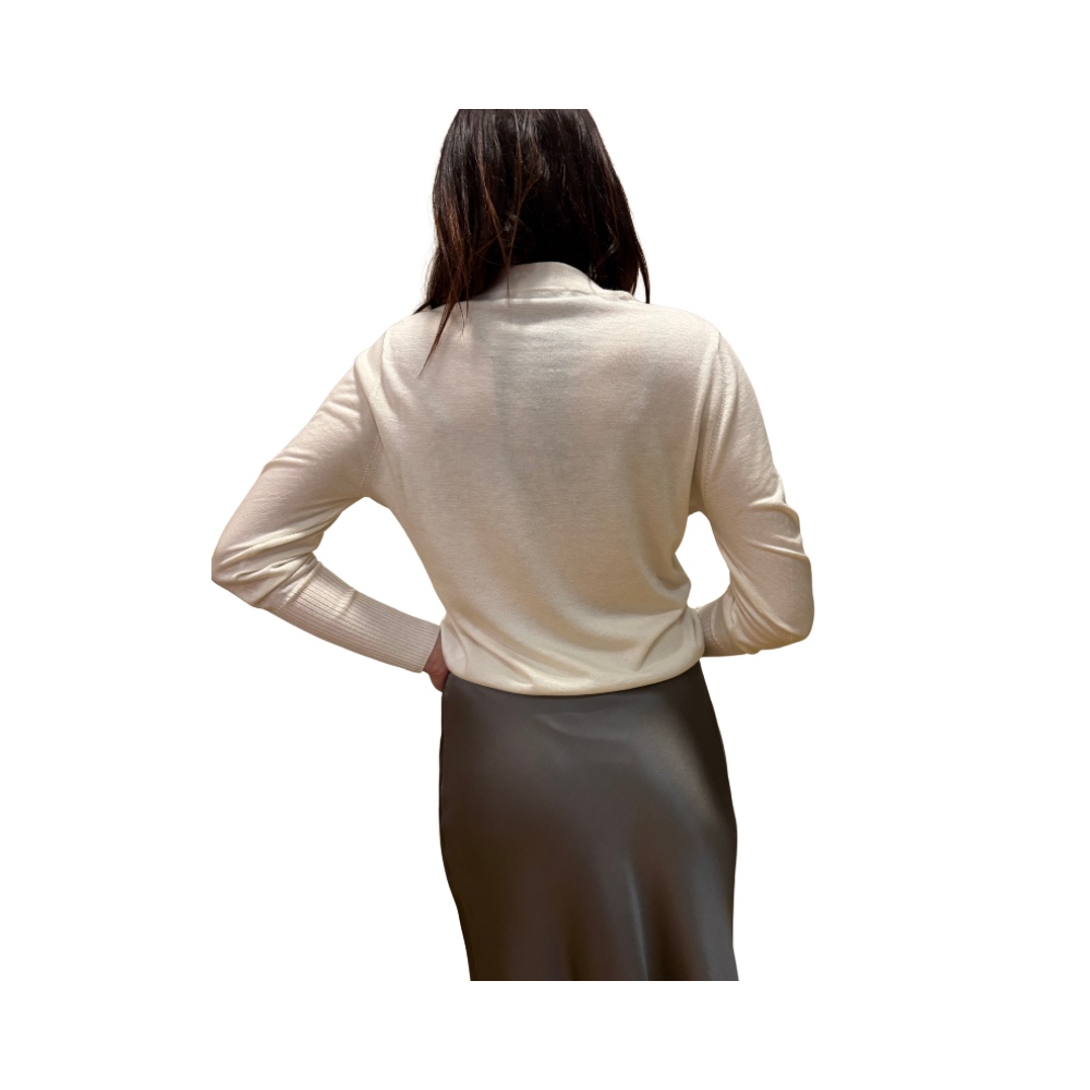 Girocollo in seta e cashmere