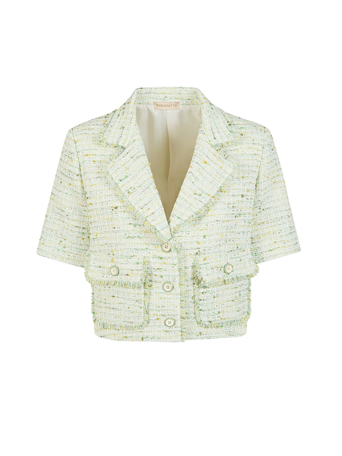 Giacca crop jacquard