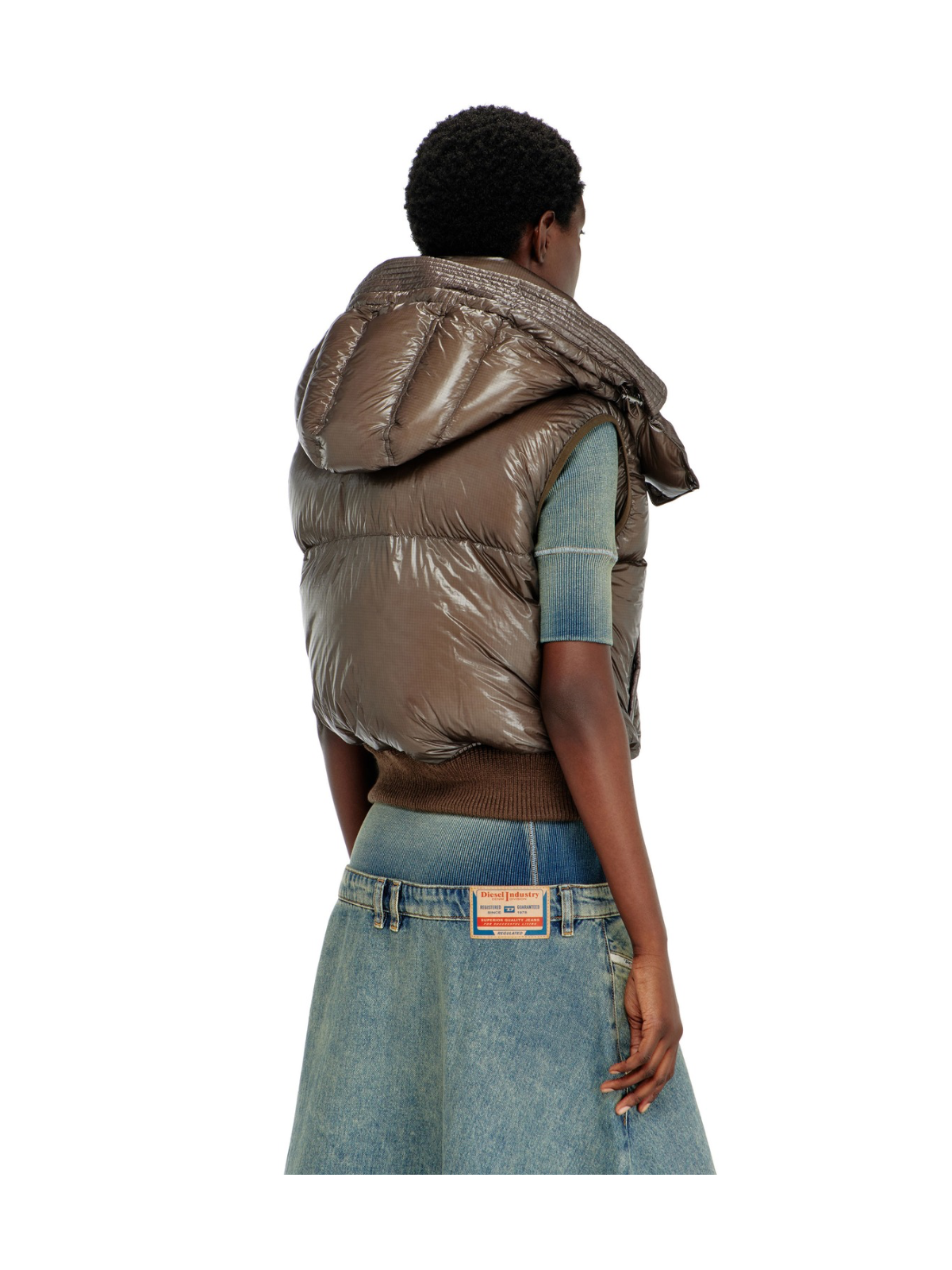 Gilet Imbottito In Ripstop Con Cappuccio Staccabile