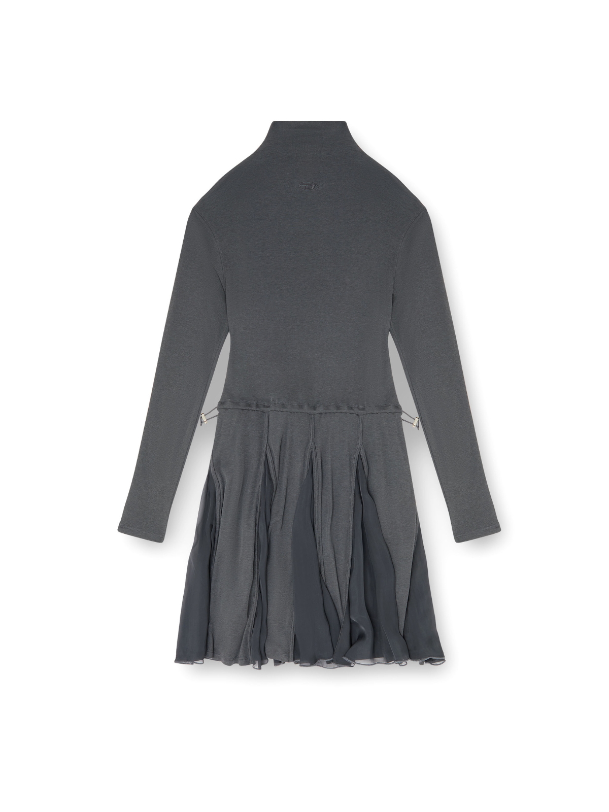 D-REI Mini-Kleid aus Jersey und Chiffon mit Stehkragen