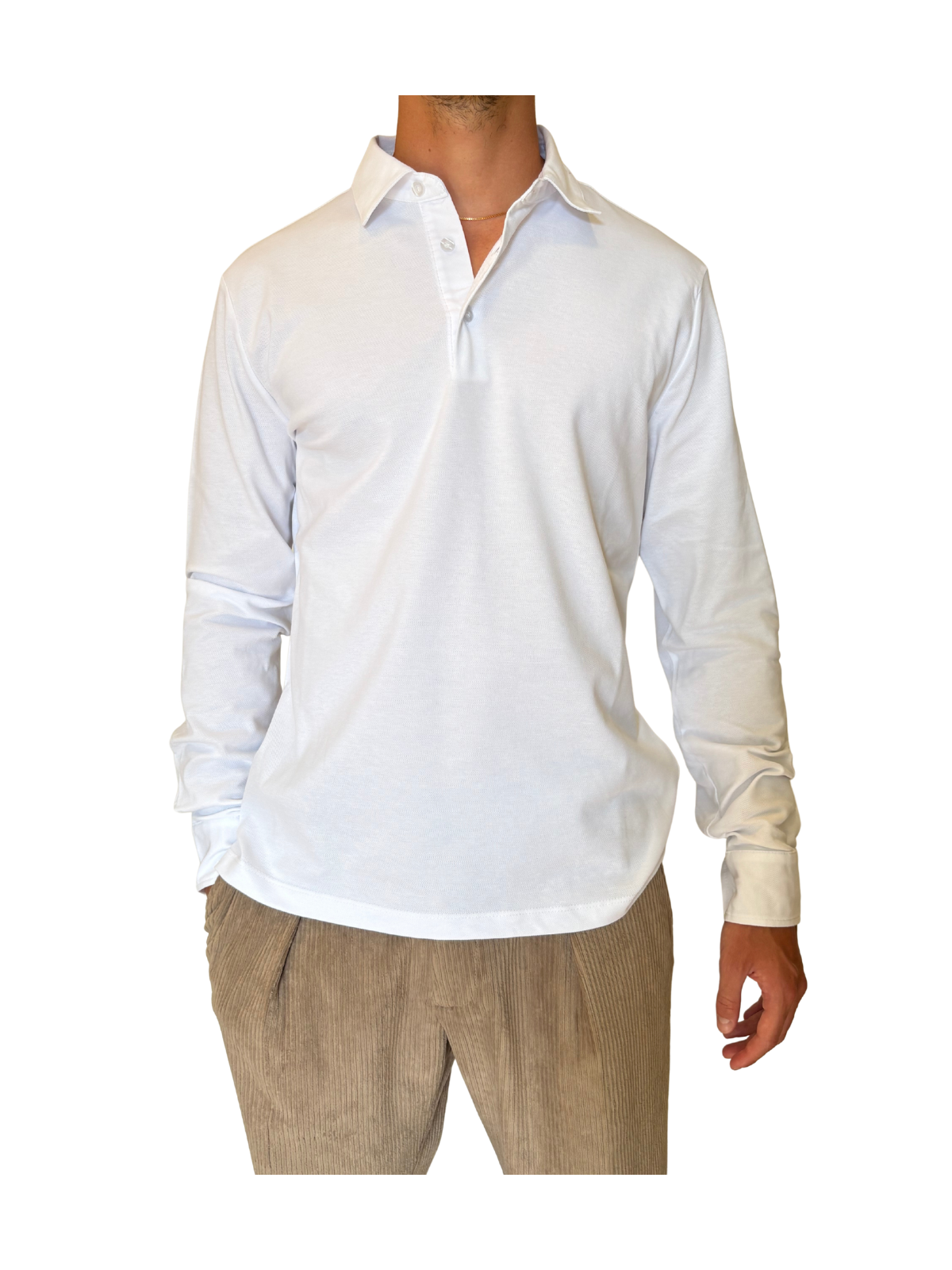 Polo in piquet con maniche lunghe