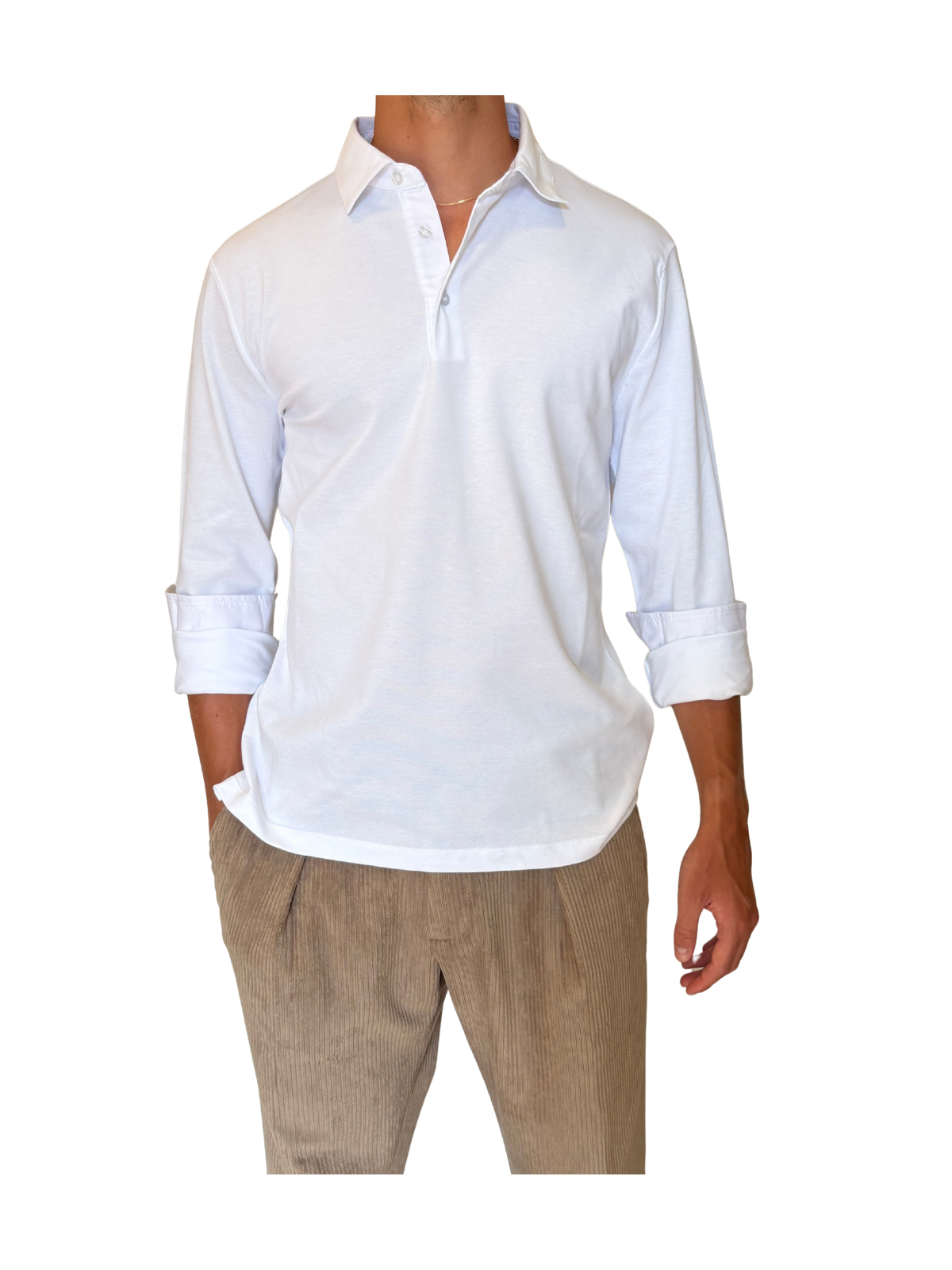 Polo in piquet con maniche lunghe