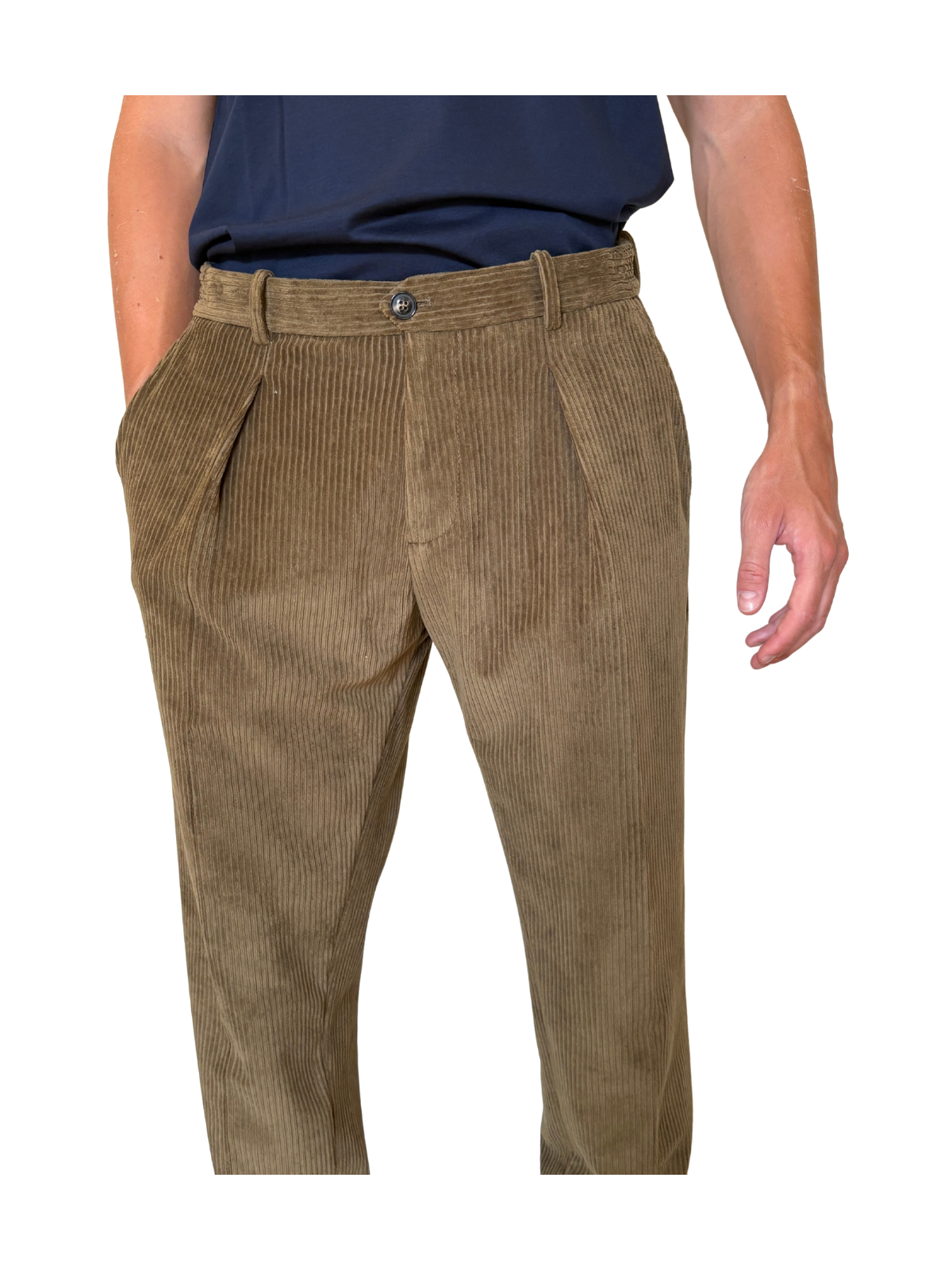 PANTALONE DUALFIT IN VELLUTO CON PINCE