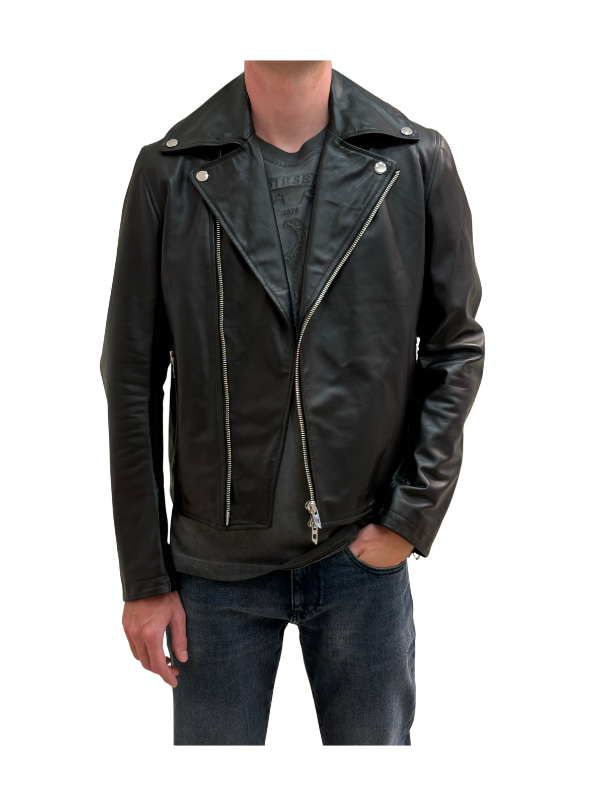 L-Eo Wrd Leather Biker