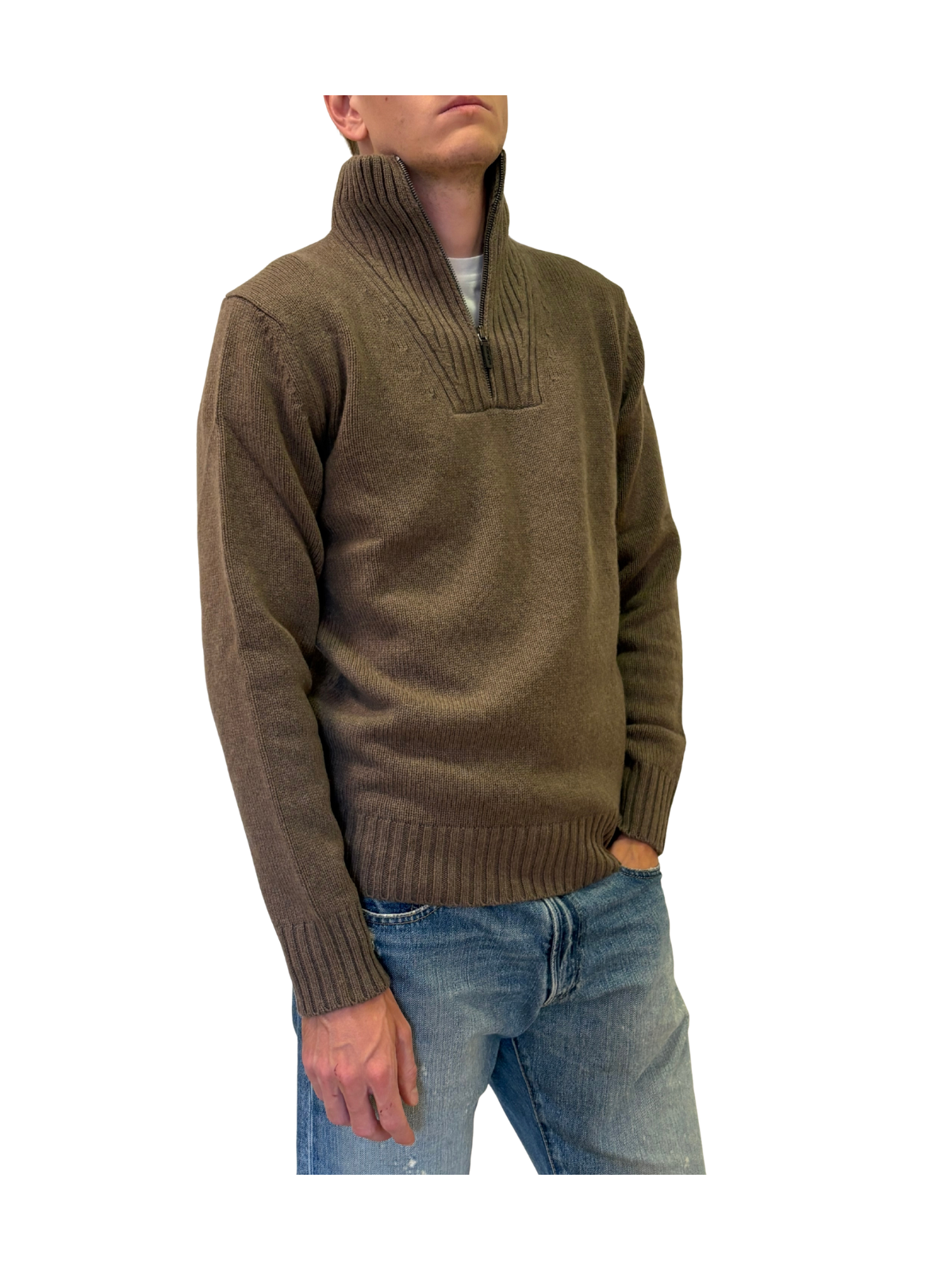 MAGLIA IN LANA CON COLLO CAMIONAIRE