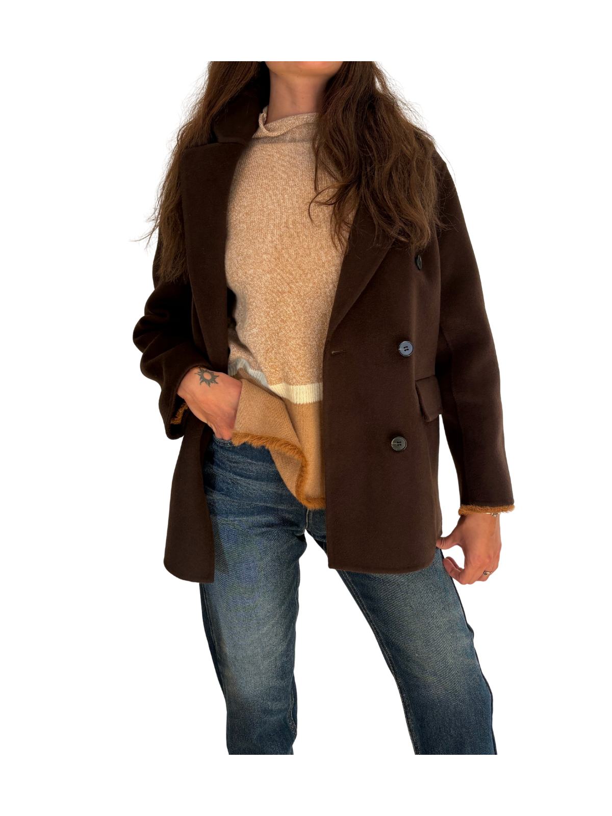 Peacoat in lana e cashmere