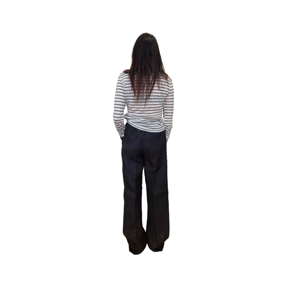 Pantalone wide leg in lino