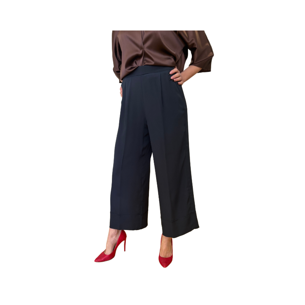 Pantaloni in misto seta crepe