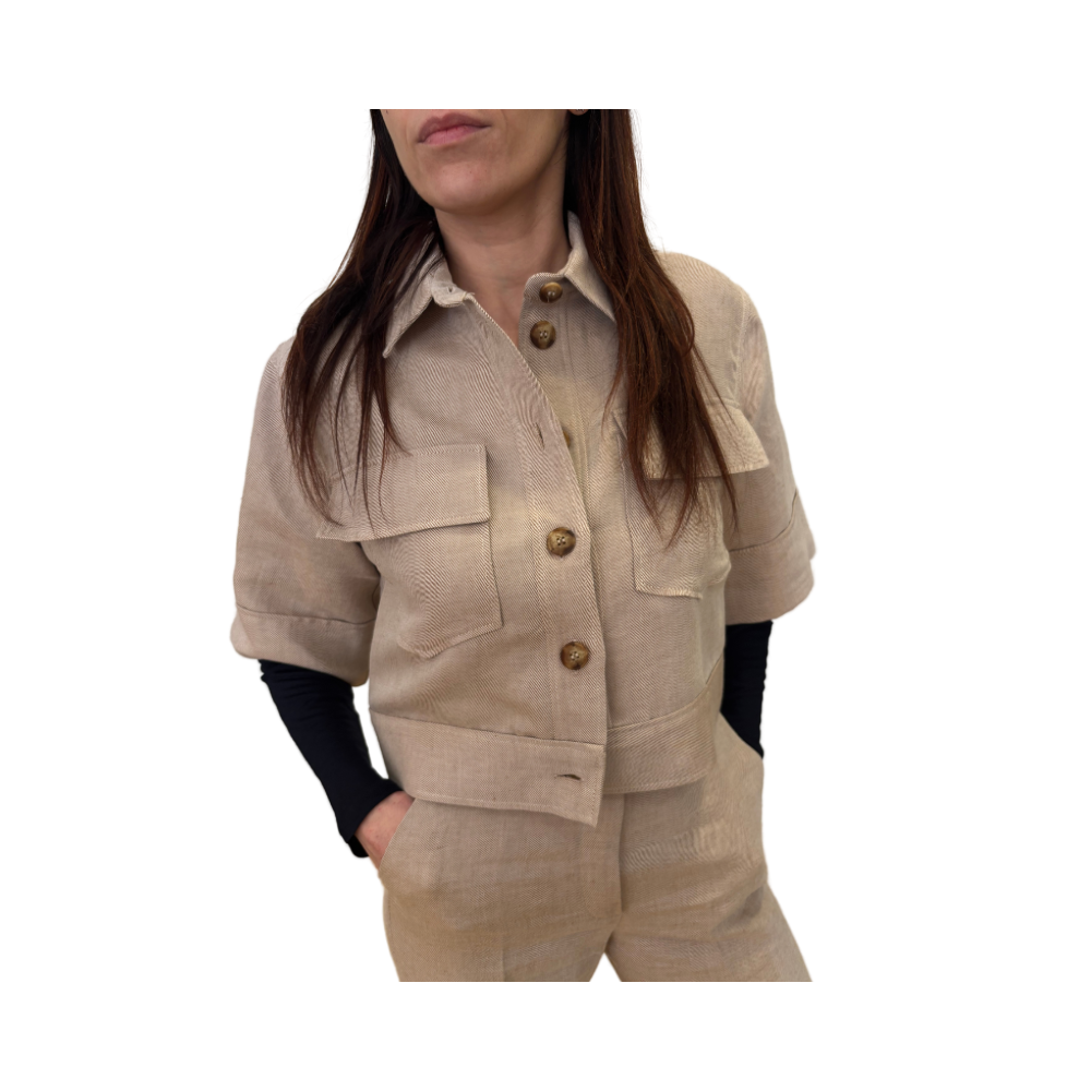 Giacca in lino e cotone