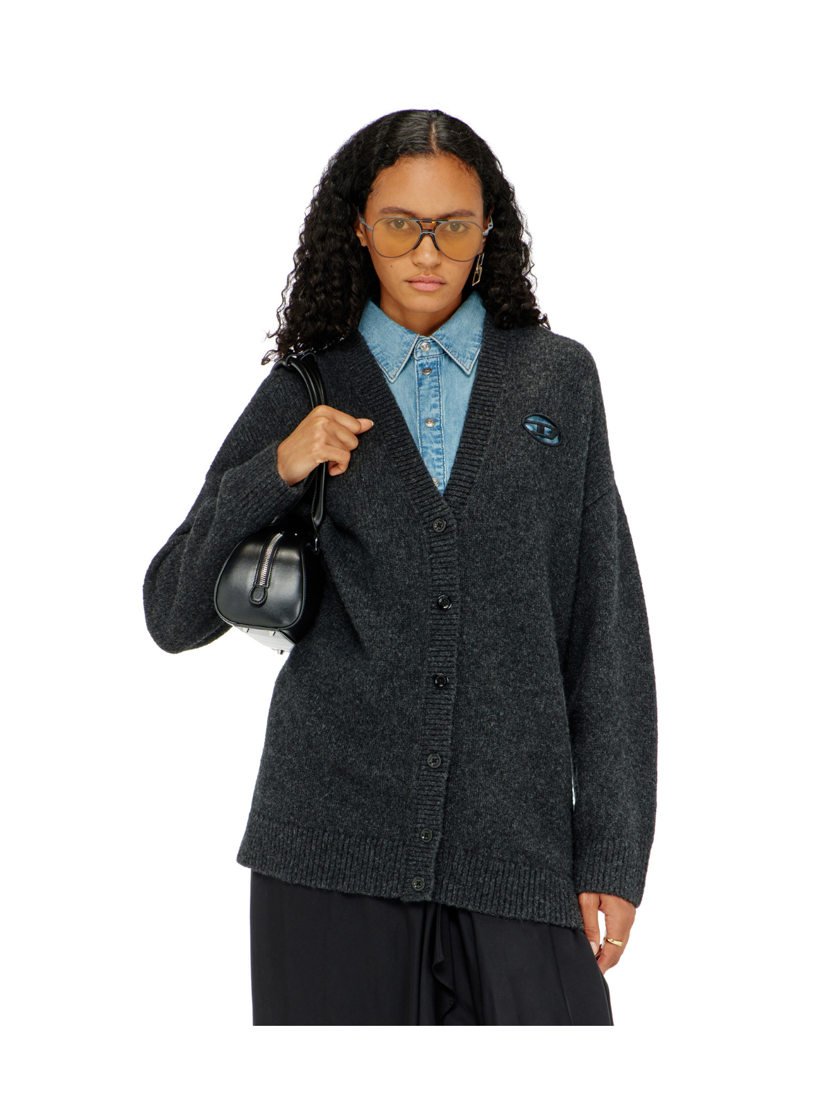 Cardigan in misto lana e alpaca