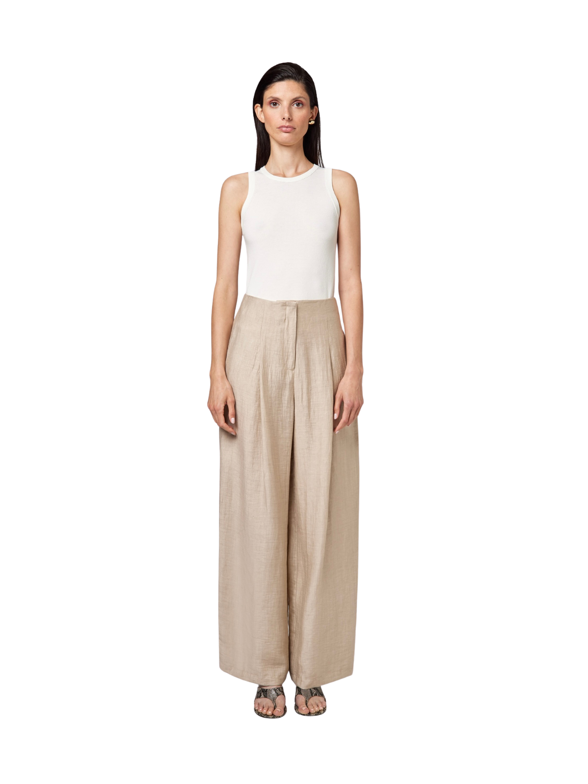 Pantalone con pince aperta