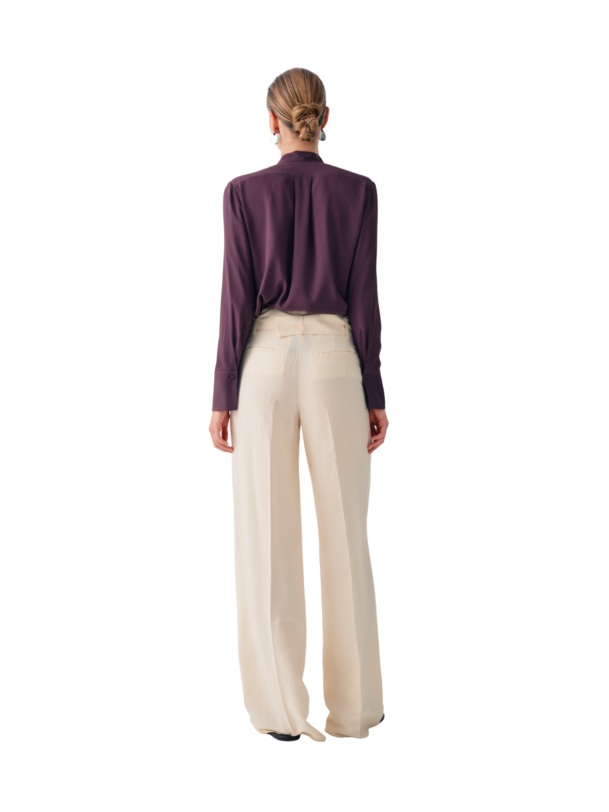 Pantaloni a gamba larga con cintura ad anello