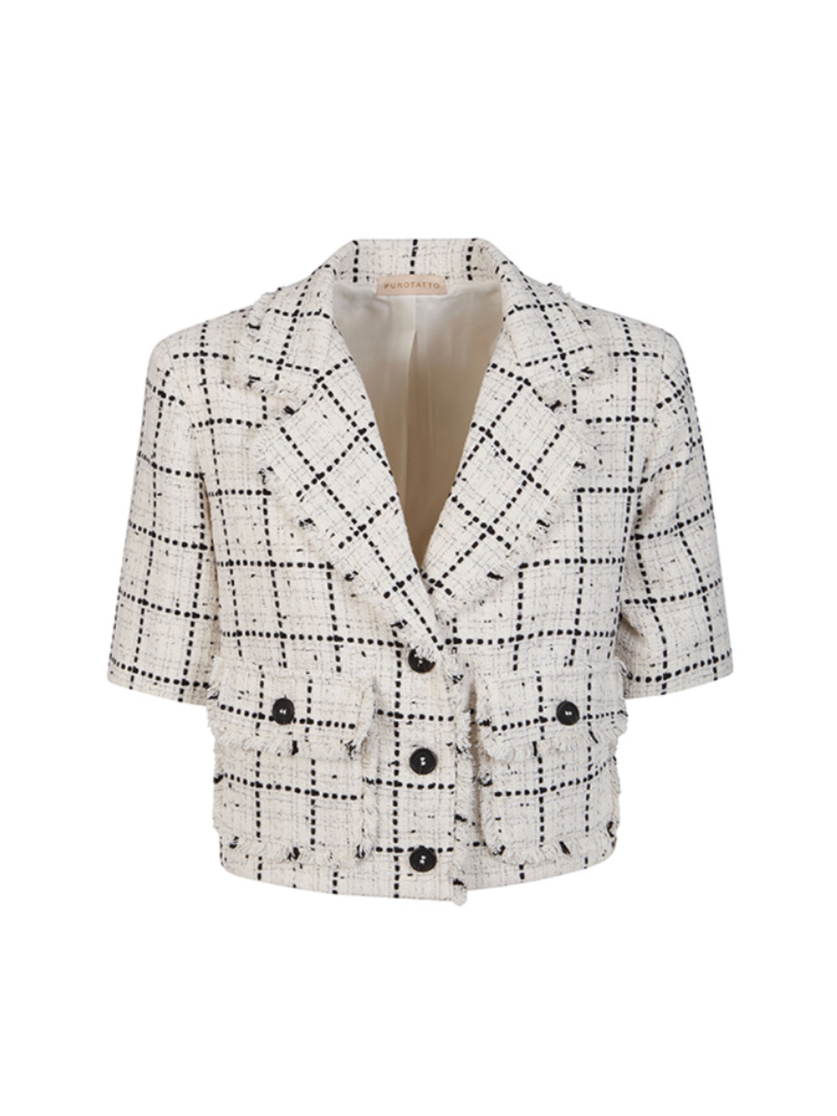 Giacca crop jacquard