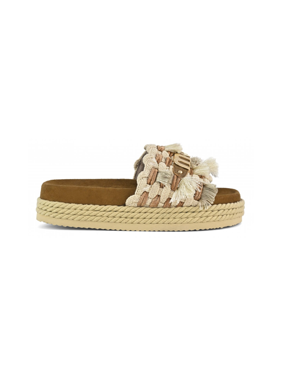 Monoband-Seilsandalen mit Fransen