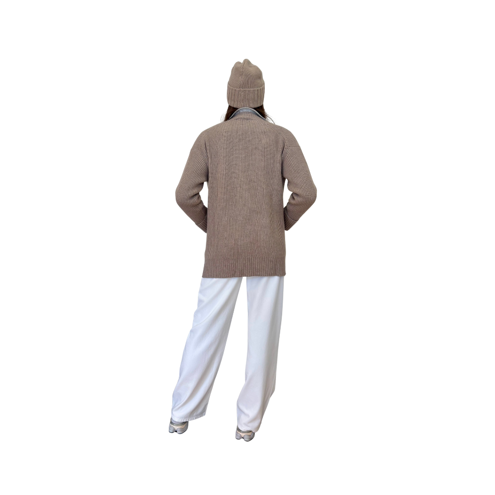Cardigan coste inglesi in lana e cashmere