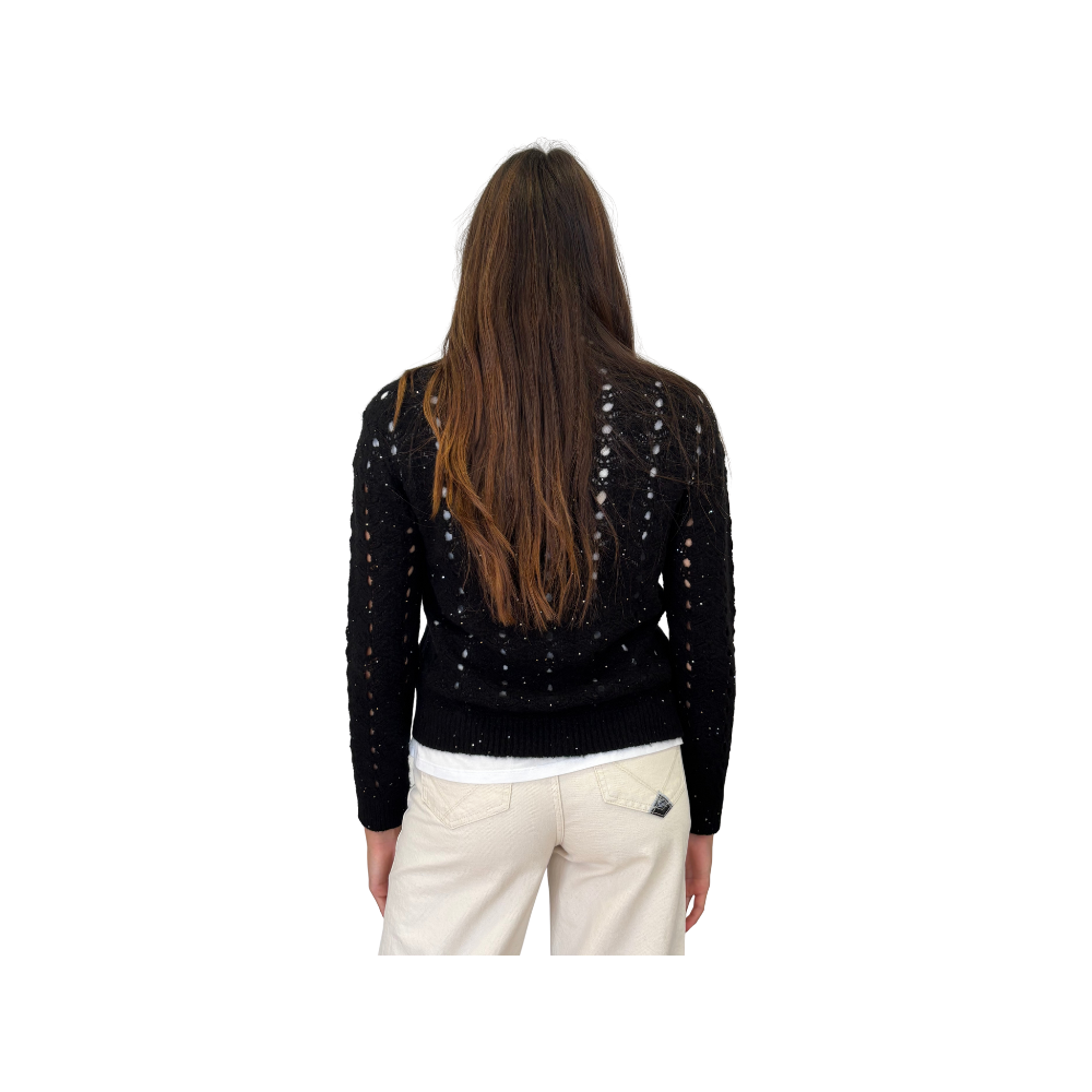 Maglia traforata in cashmere e cotone