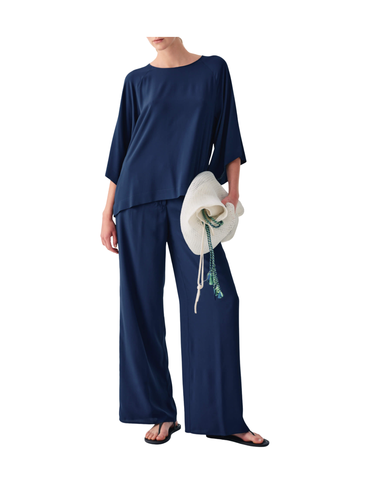 Silk blend palazzo trousers