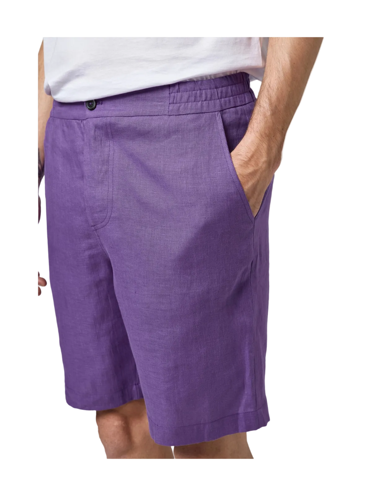 Normale Bermuda-Shorts aus Leinen