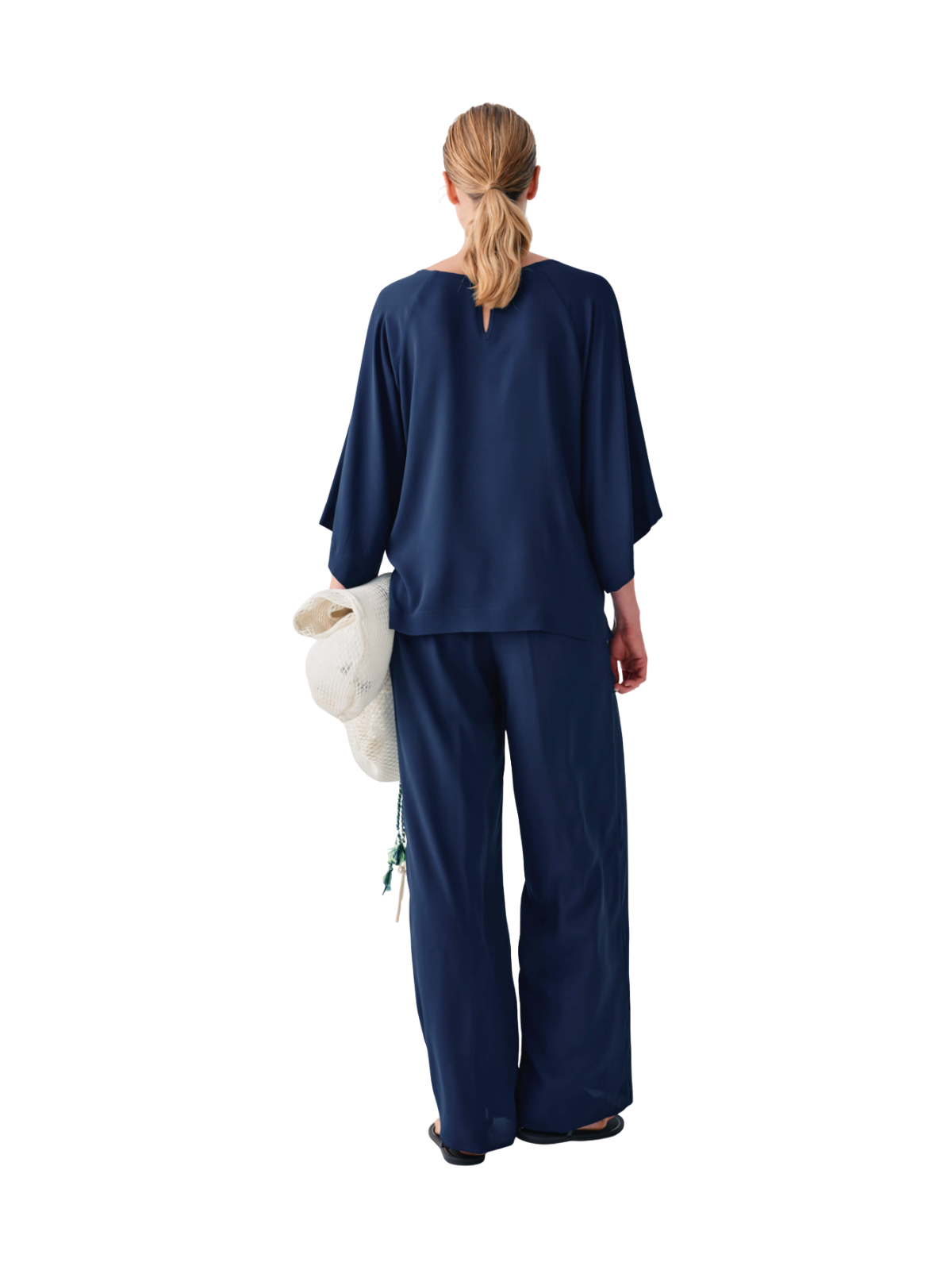 Silk blend palazzo trousers