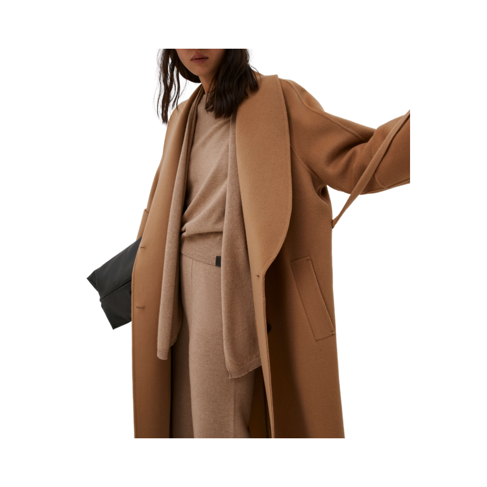 Cappotto double lungo in misto cashmere