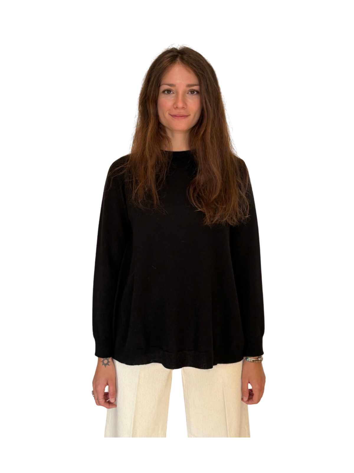 MAGLIA IN LANA E CASHMERE CON SCOLLO A BARCHETTA