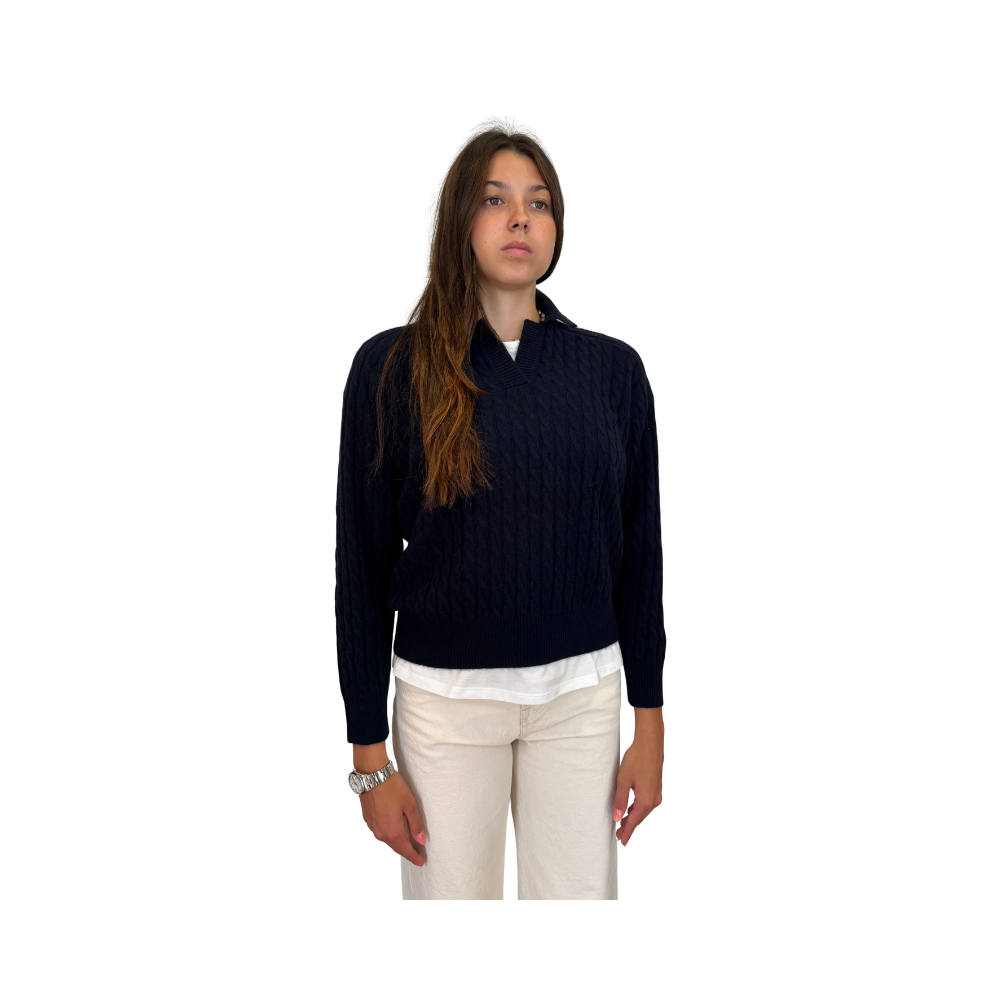 Maglia polo in cashmere
