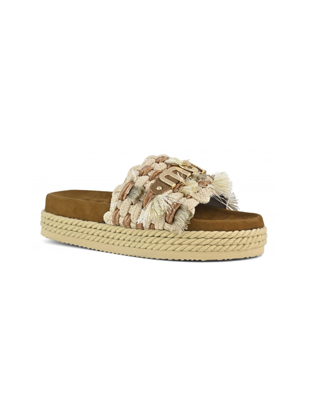 Monoband-Seilsandalen mit Fransen